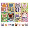 8 pegatinas impermeables con diseño de gato, con diseño de animales de dibujos animados, que cambian de cara, para decorar teléfonos móviles y ordenadores.