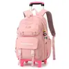 Mochilas Escolares Personalizadas para Estudiantes de Primaria, Niñas de 3º a 6º Grado, Mochilas Escolares de Seis Ruedas con Gran Capacidad para Estudiantes de Secundaria, con Seis Ruedas y Reducción de Carga
