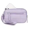 Cartera de Pulsera para Mujer Nylon Acolchado con 3 Cremalleras para Viaje Tarjeta de Crédito
