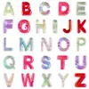 Cuentas de Letras Acrílicas con Recubrimiento UV de Agujero Grande Mezcladas Aleatoriamente de Colores Cuentas Inglesas con Agujero Accesorios para Cadena de Teléfono Móvil DIY Collar