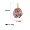 Pintura al Óleo Jardín de Monet Perla Imitación Gota de Aceite Flor Estilo Nacional Esmalte Pintado Colgante Accesorios para Joyería DIY Venta al por Mayor
