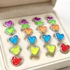 Ed102 Pendientes Exquisitos y Hermosos de Cabeza de Mickey de Dibujos Animados Joyería Coreana Pendientes de Venta Caliente Caja de 12 Pares Pendientes de Plástico