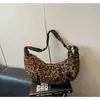 Comércio Exterior Transfronteiriço Nova Moda Estampa de Leopardo Bolsa Croissant Grande Capacidade Casual Retrô Bolsa Dumpling Bolsa de Ombro Único Transversal para Mulheres