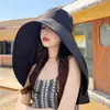 Sombrero de ala ancha para protección solar para mujer, Chal de protección solar UV de verano, Protección para cuello y cara, Sombrero de pescador, Sombrero de sol plegable