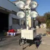 Torre de Iluminación Móvil Luz LED Lámpara de Haluro Metálico Elevación Manual 7m Torre de Luz Hmf968