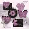 Día de San Valentín Chino Tarjeta Creativa Disco Morado Forma Especial Tarjeta de Felicitación Decorativa Atmósfera Romántica Flor de Confesión Tarjeta de Regalo