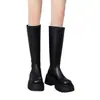 Botas Femininas Estilo Novo Solado Grosso Plataforma Salto Super Alto Pessoa Baixa Elástico Emagrecedor Botas Aumenta Altura Botas de Motocicleta 2026