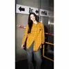 Camisa a Cuadros Amarilla Estilo Americano para Mujer, Top Retro de Pareja, Nueva Chaqueta Camisa Dopamina de Primavera, Ropa Casual Holgada