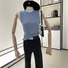 2022 Camisola Feminina Primavera Nova Chegada Versátil Slim Fit Emagrecedora Camisa Base Manga Curta Camiseta Top Interno