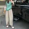 [Pantalones Balloon BoBo] Pantalones Coreanos Balloon Bobo Versátiles Ajustados que Cubren la Carne de Nueve Puntos Pantalones Casuales Transpirables para Mujer