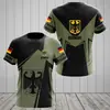2025 Nueva Camiseta para Hombre con Estampado de Bandera Alemana Moda Casual Cuello Redondo Manga Corta Top Trendy de Calle Harajuku