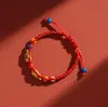 Pulsera de Hilo Rojo del Festival del Bote del Dragón, Tejido a Mano con Diseño de Doble Pez, Pequeño Regalo para Vendedores Viajeros, Joyería de Nudo Plano, Pulsera Unisex al por Mayor