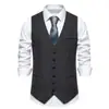 Talla europea 2024 nuevo chaleco de traje de espiga para hombre chaleco de hombre retro de un solo botón con bolsillo real chaleco chaqueta chaqueta