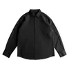 Camisa de trabalho de algodão puro marrom estilo retrô americano para homens, de manga comprida, camisa casual simples de outono, jaqueta da moda estilo japonês para homens