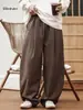 Calça casual masculina da moda para o outono, com design de cordão, calça de corte solto com perna curva para jovens, calça longa reta de perna larga