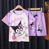 Pijama Infantil Duas Peças Manga Curta para Meninas, Roupa de Casa Infantil Temática de Desenho Animado para Meninos, Roupa de Casa Infantil Tendência de Verão