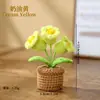 Planta de lírio-do-vale em vaso feita à mão em crochê, flor artificial de tricô em lã, produto acabado, decoração de mesa, presente criativo, fornecimento de fábrica