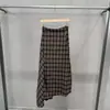 Conjunto de duas peças moda outono e inverno 2026 transfronteiriço terno xadrez retrô saia midi modeladora e camisa elegante com gravata