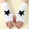 Guantes sin dedos de estrella de cinco puntas estilo coreano, calentadores de muñeca tejidos de lana para otoño e invierno, mangas jacquard engrosadas para hombres y mujeres