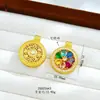 Collar con colgante de girasol bañado en oro con incrustación completa de diamantes, disco giratorio, mismo estilo que en las joyerías, alta retención del color, brújula incrustada de diamantes, fuente de venta al por mayor