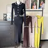 Vestido de Punto Estilo Francés Inspirado en Chanel para Mujer, Nueva Colección Otoño e Invierno, Elegante y con Estilo, Adecuado como Capa Base debajo de un Abrigo, Vestido Suéter