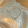 [Acero de titanio de cuerpo entero] 100 pulseras Europa y Estados Unidos 18k no se decoloran mujeres simple Joker ins moda personalizada joyería de mano