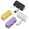 Organizador de cabos magnético de furo duplo para mesa, carro, armazenamento e organização de cabos de dados, clipe para cabo de carregamento de celular, fivela artefato de fixação