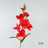 Flor de Simulação Haste Única Gladiolo Grande Sala de Estar Mesa de Jantar Flor Flor Artificial Arranjo de Flores Gladiolo de 5 Pétalas Flor Falsa Decoração de Casamento Arte Floral