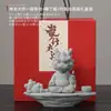 Figura de Animal de Té Gran Sabio de Arenisca Verde Estilo Chino, Adorno de Escritorio Wukong, Paisajismo de Roca para Acuario, Maceta de Decoración para el Hogar