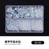 Strass de Fundo Plano para Nail Art DIY Branco Vidro Strass AB Strass para Unhas Caixa com 12 Compartimentos Tiras Longas Materiais para Nail Art