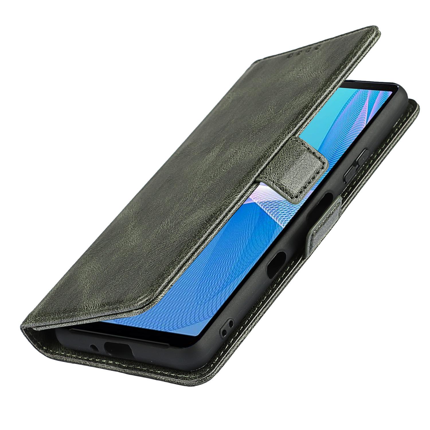 Xperia 10 III 中扣复古双折边翻盖皮套