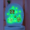 Muñeco de Nieve, Conejo, Reno, Gatito Pegatinas Decorativas que Brillan en la Oscuridad para Dormitorio, Pared de Fondo de Sala de Estar, Decoración del Hogar, Pegatinas de Pared Autoadhesivas, PVC