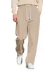 Calça Casual Jacquard Masculina Transfronteiriça Amazon Primavera e Outono Comércio Exterior Solta Cordão Fenda Cor Sólida Casual Perna Reta Calça de Moletom
