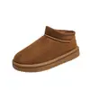 Botas de Neve Clássicas Minimalistas Transfronteiriças Femininas Camurça Fosca Solado Grosso Com Pelúcia Quente Slip-on Sapatos Femininos de Comércio Exterior