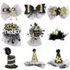 Pinzas para el Cabello Fiesta de Año Nuevo 2027 Decoraciones de Navidad y Nochevieja Accesorios para el Cabello Pinzas de Pato Negras y Doradas Pinzas de Malla Feliz Año Nuevo