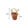 Mini Cesta de Mão de Rattan Sintético, Decoração de Móveis Estilo Pastoral, Adereços de Fotografia, Itens Pequenos, Artigos Diversos, Cesta de Flores Atacado
