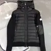 Chaqueta de plumón casual de patchwork de punto de marca europea M para hombre, plumón de pato blanco, abrigo de plumón ajustado, Cordura acolchada
