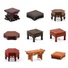 Base de soporte para tetera de madera maciza, Estante para juego de té, Soporte para tetera, Adorno para ceremonia del té, Jarrón de flores de madera maciza, Maceta de piedra, Bonsái, Estatua de Buda