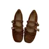 Sapatos Mary Jane quadrados de design retrô francês com tiras cruzadas para mulheres, novos sapatos de balé versáteis para o verão e outono de 2026