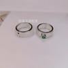 Anillo para Mujer de Plata Chapada Incrustado de Calcedonia Blanca de Alta Calidad, Anillo de Jade de Ágata Blanca Doble Uso, Joyería