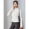 Primavera Plus Veludo Roupa de Pilates Yoga Feminina Roupa Fitness Camada Interna Jaqueta Forro de Lã Yoga Slim-fit Top Esportivo