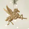 Nova decoração de Natal transfronteiriça: pingente de asa de resina cor dourado champanhe, enfeite de árvore de Natal nórdico