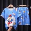 Pijamas para niños, de verano, de manga corta, para niñas, de dibujos animados, para primavera y otoño, para niños medianos y grandes, para el hogar