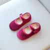 Zapatos Infantiles Estilo Coreano Zapatos de Cuero para Niña Pequeña Terciopelo de Primavera Zapatos de Princesa para Bebé Zapatos de Abuela para Niños Planos para Niña Pequeña