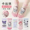 Calcetines Finos de Verano para Niños Medias de Cristal Dibujos Animados Transpirables Nuevos Calcetines para Niñas Kuromi Celebridad de Internet Medias de Cristal