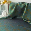 Estilo Palacio Europeo Azul Oro Flor Enredadera Tela Teñida en Hilo Vestido Retro Cheongsam Chaleco Bolsa Decorativa Tela Jacquard