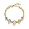 Pulsera popular de titanio y acero estilo ins, moderna, versátil, corazón, mariposa, estrella, geométrica, de acero inoxidable, joyería para la mano