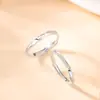 Anéis de Casal Mobius Roda Gigante em Prata Pura, Design Simples e Luxuoso de Aliança Lisa, Joias de Prata para o Dia dos Namorados, Em Estoque para Atacado