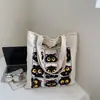 Bolso de Mano Estilo Coreano Ins de Alta Calidad, Lindo, Dibujos Animados, Estilo Literario, para Niña, Ligero, Gran Capacidad, Bolso Tote