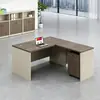 Escritorio y silla de oficina minimalista moderno para una persona, escritorio con estante de esquina, escritorio para computadora, escritorio de estación de trabajo para empleado